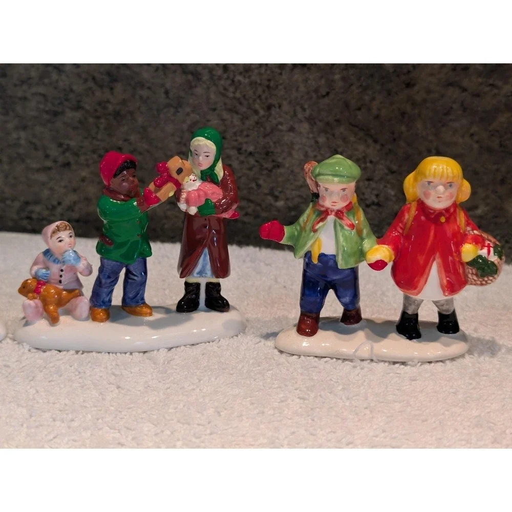 DEPT 56 Snow Village Accessory Children Kids Puppy Dog Harley Davidson Tire Lot